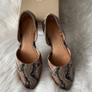 Madewell D’Orsay flats in snake embossed leather